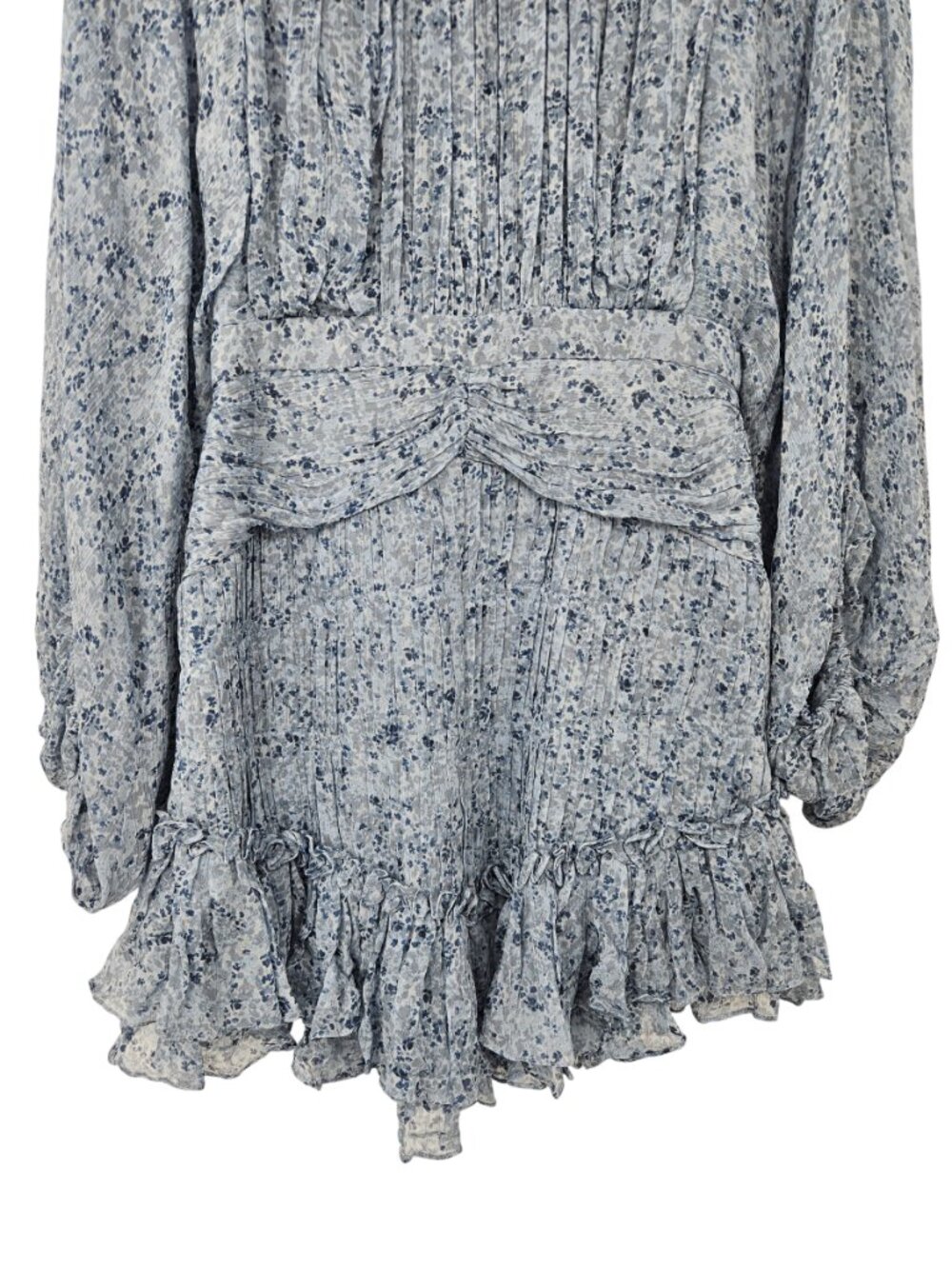 Shona Joy Harmony High Neck Ruched Mini Dress Blue Smoke Womens Size 4 NEW Party - Picture 6 of 16